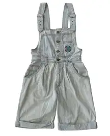 vintage 80s Gitano Pleated Front, scoop pockets Overalls Shorts Jean size small