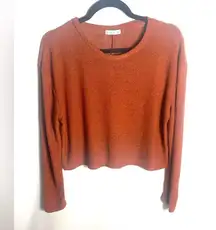 Cotton On Rust Orange Cropped Sweater Women’s M Long Sleeve Soft Knit Pullover