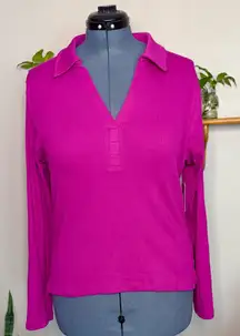 Sonoma Women's Size XL Bright Pink Fuschia Long Sleeve Top