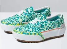 vans era stacked wavy daze tile blue women size 7 fast shipping
