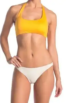 NWT  Solid Halter Tie Back Bikini Top