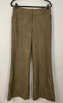 The Limited Cassidy Fit Women's Brown Plaid Wool Blend Trousers Pants Size 6 Y2K