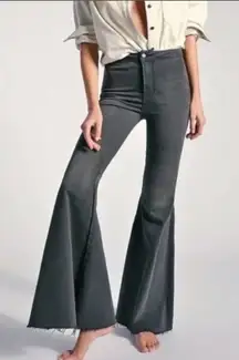 Free People Just Float On Bell Bottom High‎ Rise Jeans 28 boho whimsigoth edgy