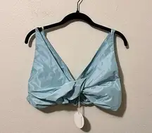 STAUD NWT Twist Baby Blue Crop Top Size B