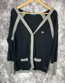 Adidas Women's Black and Gray Cardigan