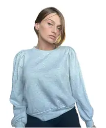 ethereal sweater paper crane small Light gray pullover crewneck, puff sleeves