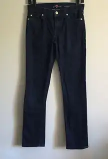 Dark Navy Blue Rainbow Thread A Pocket Roxanne Straight Jeans