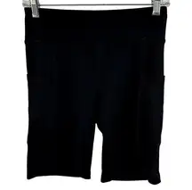 Aeropostale Bike Shorts Cycling Pull On Stretch Ribbed Pockets Running Black M