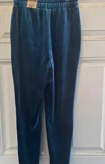 INC international Concepts Women Velvet Stretch Jogger Pant Blue Size S