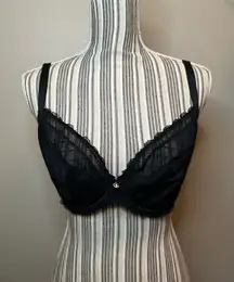 Vintage Chantelle women’s Elegant Black Lace Bra 36 DD