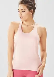Fabletics Size Large Light Pink Tank Top Tunic Razorback Wide Scoop Lightweight