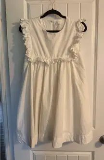 Mable Babydoll Ruffle White Dress 