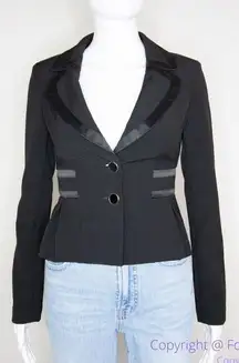 Iz‎ byer women's black tuxedo blazer jacket, size XS