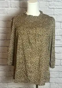 Mod Boutique Women's Small Brown Floral Long Sleeve Blouse cottagecore chiccore