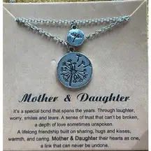 Mother & Daughter Dandelion Gift 18" Necklaces Matching Set New in Package Boho