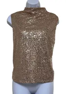 Melrose and Market Rose Gold Sequin Top Sleeveless XXXL NWT Glam Bling Party