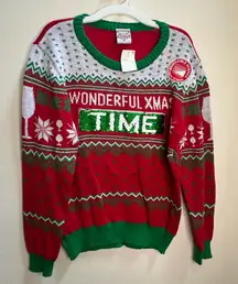 Well Worn Red and Green Christmas Sweater