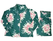 Flora Nikrooz Floral Pajama Set Women's Long Sleeve Sleepwear Loungewear Medium