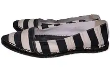 Dolce & Gabbana Women’s Size 40 9.5 Black White Striped Pointy Toe Espadrilles