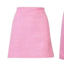 Tibi vintage wool pink checkered mini skirt