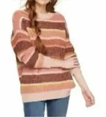 MAURICES Striped Raglan Chunky CrewNeck Fall Vibes Sweater