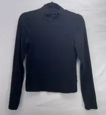 Gap Womens Mockneck Size Medium Ribbed Knit Elevated Basic Minimalist Timeless