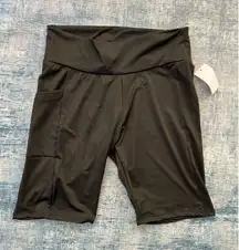 NWT! YMI Black Tight Athletic Shorts with Pocket Large