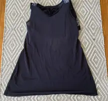 Lululemon Womens Black sleeveless racer back with cheetah and mesh tank top, size M/L