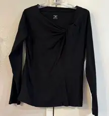 Horny Toad With A Twist Black Tee Long Sleeve Organic Cotton Blend M Active Soft