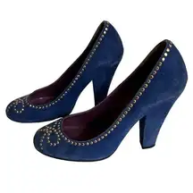 Marc Jacobs vintage blue suede round toe heels size 6