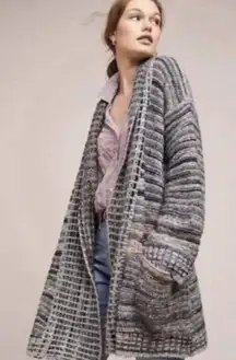 Akemi + Kin Anthropologie Wasila Open Knit Cardigan Alpaca Wool Acrylic Blend S