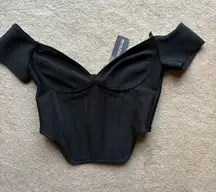 Pretty Little Thing Top Corset Black Crop