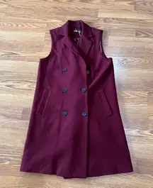 J.McLaughlin burgundy Nova Double Breasted Notch Collar Vest size XS