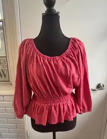 Marine Layer NWT Christiana Smocked Peplum Peasant Blouse Small boho prairie