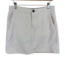 Everlane 100% Cotton The Canvas Cream Neutral Preppy Classic Mini Skirt Size 8