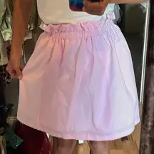 Pink Dotted Swiss Sriped Searsucker Elastic Waist Skirt New