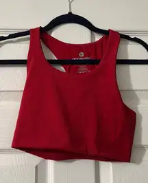 Red workout crop top