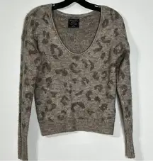 Abercrombie & Fitch Animal Print Low Cut Sweater