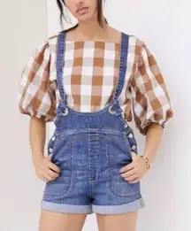Anthropologie Pilcro Slouchy Denim Overalls Shortalls Size 27 Boho Chic Country