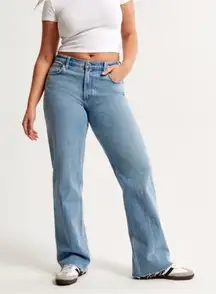 Abercrombie & Fitch The Baggy Low Rise Blue Jeans Curve Love Women's Size 26/2S