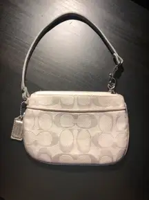 Coach White And Silver Wristlet