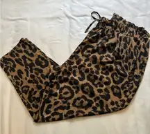 SHEIN Leopard Print Tapered Leg Elastic Waistband Pants Size 5X