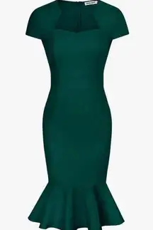 NEW GRACE KARIN Elegant Cap Sleeve Fishtail Midi Bodycon Dress XL