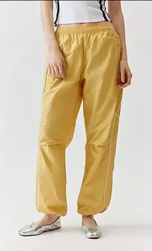 Urban Outfitters BDG Jess Nylon straight leg track pant yellow 3XL