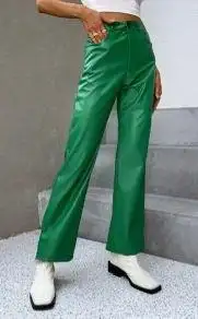 Green Leather Pants