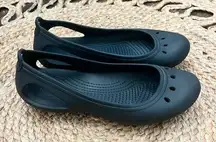 CROCS Kadee Flats Women shoe 9 Black Casual Comfort Work Non Slip Ballet Dots