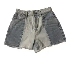 Pacsun two tone icon high rise denim button up shorts  Sz 27