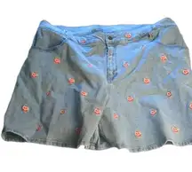 Disney  cakeworthy poison apple embroidered denim shorts size 42 unisex