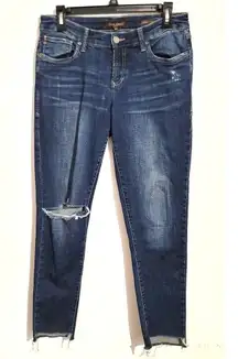 Dear John Joyrich Comfort Skinny Raw Hem Distressed Jeans Central Wash 28