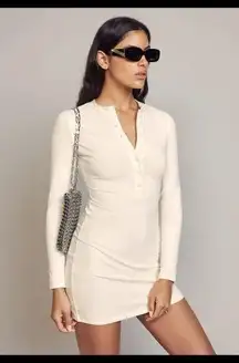 Ivory Reformation Tam Mini bodycon dress